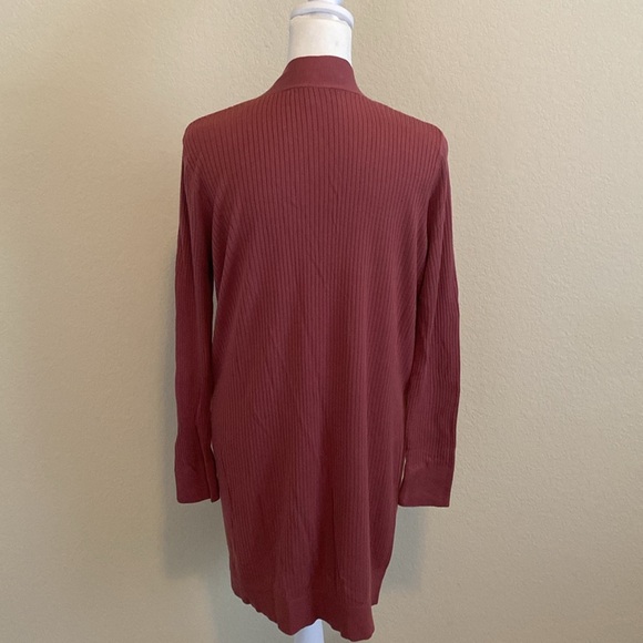 LOFT Ribbed Open Front Cardigan. Size M. Rose colored. Long sleeve. - Picture 9 of 13